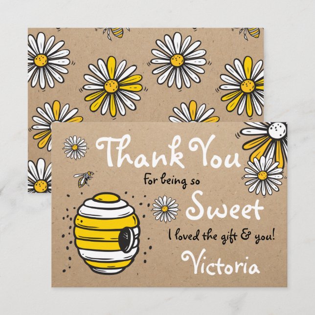 Honigbiene Vielen Dank, dass Sie eine Karte (Vorne/Hinten)