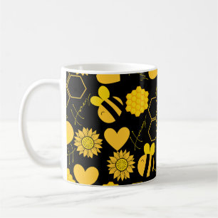 Honigbiene Vintage Sonnenblumen Kaffeetasse