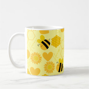 Honigbiene Vintage Sonnenblumen Kaffeetasse