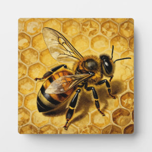 Honigbiene Wabe Golden Natur  Fotoplatte