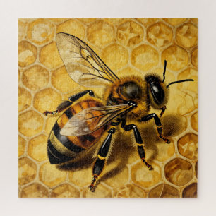 Honigbiene Wabe Golden Natur Puzzle