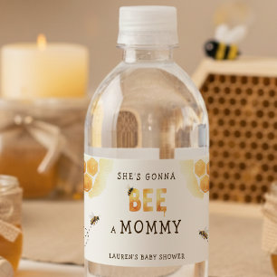 Honigbiene Waben Wasserfarbe Babyparty Wasserflaschenetikett