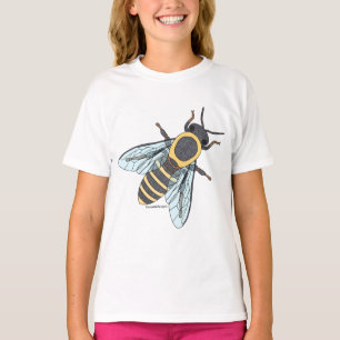 Honigbiene (weiß) - Einfaches Mädchen-T-Shirt T-Shirt