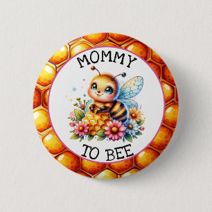 Honigbiene zum Thema Girl's Baby Shower Mama Button