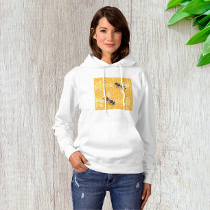 Honigbienen auf hellen Honigwabenmustern Hoodie