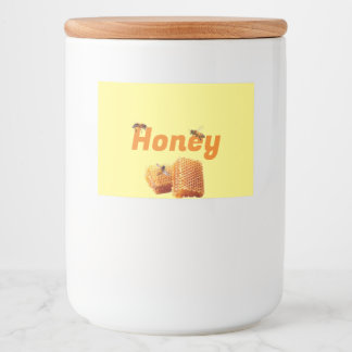 Honigbienen auf Honeycomb Food Label Set Lebensmitteletikett