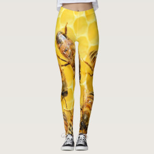 Honigbienen auf Honeycomb Leggings