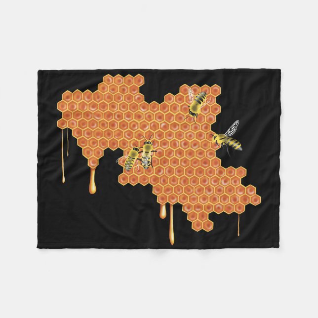Honigbienen auf Honigwabenrüben, Honig, Biene Fleecedecke (Vorderseite (Horizontal))