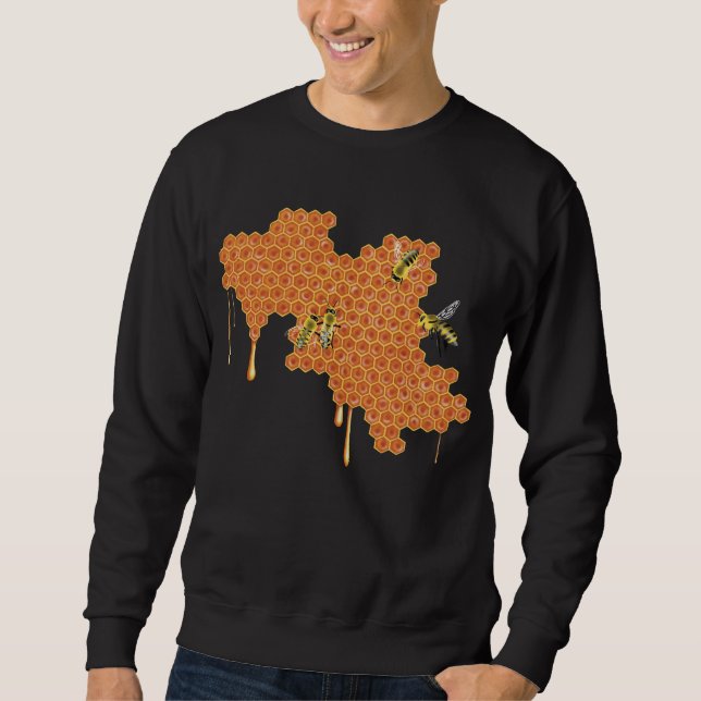 Honigbienen auf Honigwabenrüben, Honig, Biene Sweatshirt (Vorderseite)