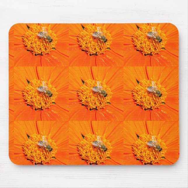 Honigbienen auf Orangenmousepad Mousepad (Vorne)