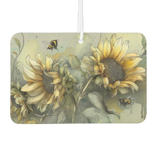 Honigbienen auf Sonnenblumen Autolufterfrischer