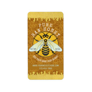 Honigbienen-Bienenhaus-Honig-Glas beschriftet   Adressaufkleber