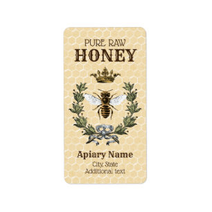 Honigbienen-Bienenhaus-Kronen-und Kranz-Aufkleber Adressaufkleber