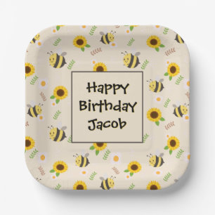 Honigbienen Birthday Paper Plate Pappteller