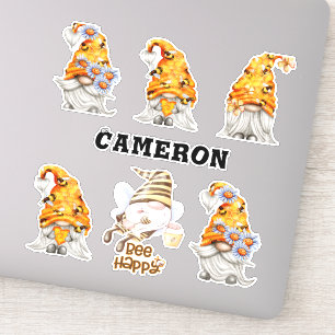 Honigbienen, Blütenbienen, Name 8 hinzufügen" Aufkleber