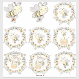 Honigbienen, Feen- und Baby-Bienen im nahtlosen Mu Aufkleber