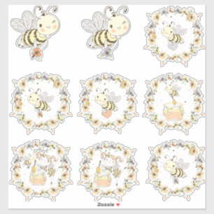 Honigbienen, Feen- und Baby-Bienen im nahtlosen Mu Aufkleber