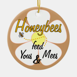 Honigbienen gefüttert Yous & Mees (Weiß) - Ornamen Keramik Ornament