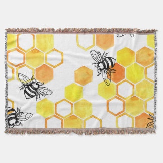 Honigbienen: Gelbes Aquarellmuster Decke