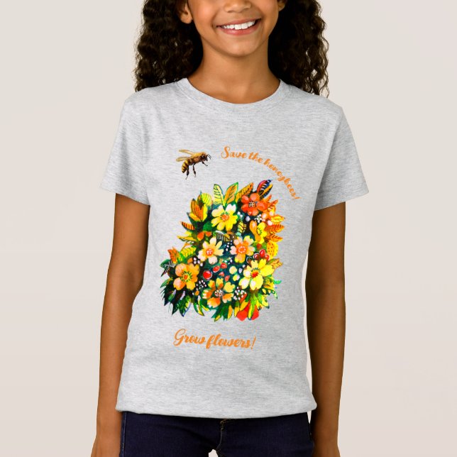 Honigbienen gerettet, Blume anbauen T-Shirt (Vorderseite)