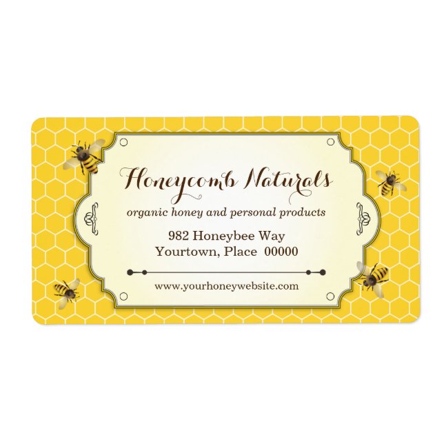 Honigbienen-handgemachte Rücksendeadresse (Vorne)