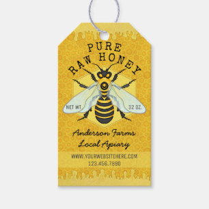 Honigbienen-Honig-Glas-Bienenhaus-Glas etikettiert Geschenkanhänger