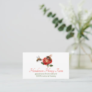 Honigbienen in der Rote Rose Visitenkarte