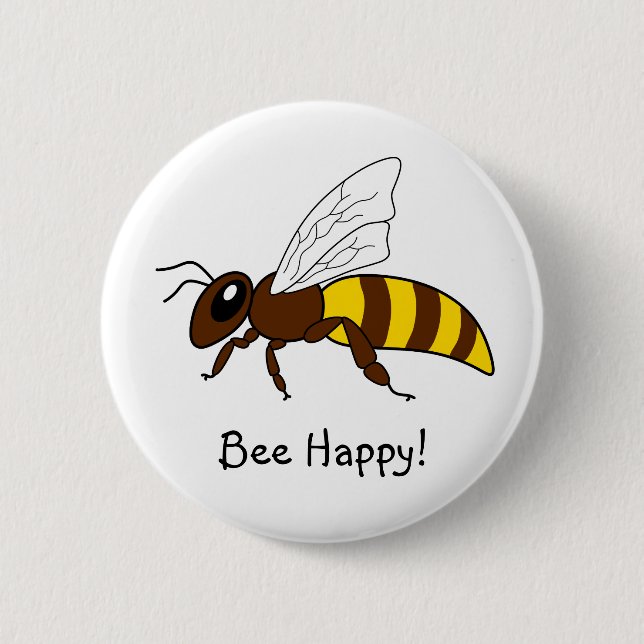 Honigbienen-Knopf Button (Vorderseite)