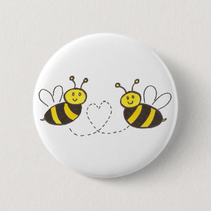 Honigbienen mit Herz Button