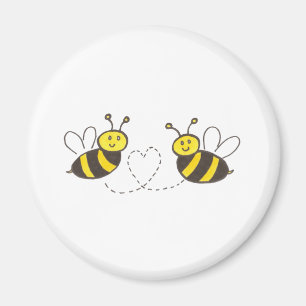 Honigbienen mit Herz Magnet