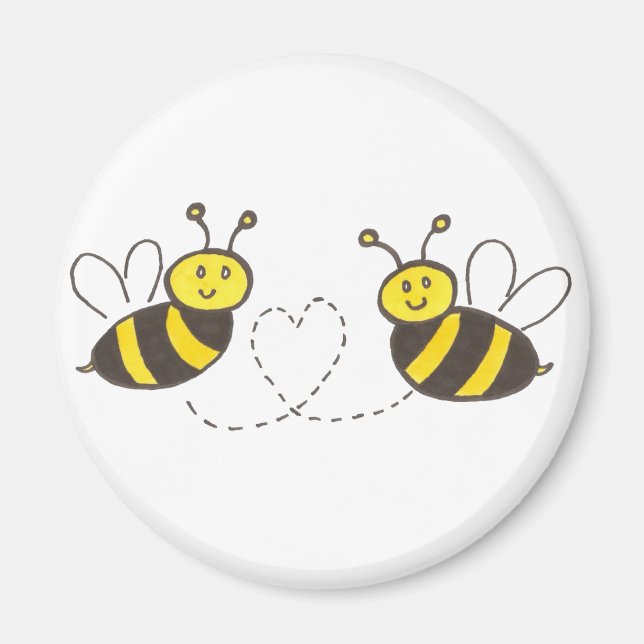 Honigbienen mit Herz Magnet (Vorne)
