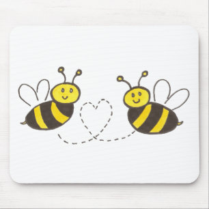 Honigbienen mit Herz Mousepad