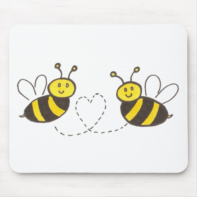 Honigbienen mit Herz Mousepad (Vorne)