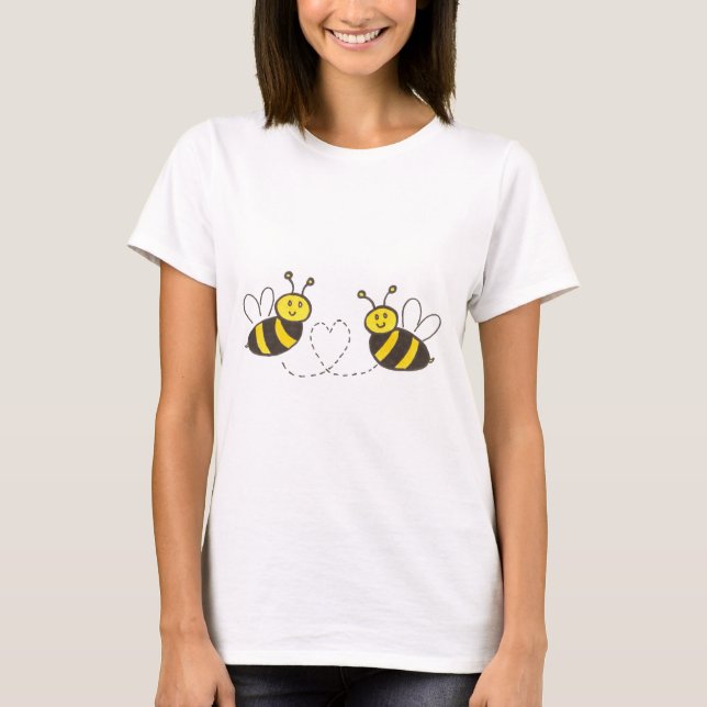Honigbienen mit Herz T-Shirt (Vorderseite)