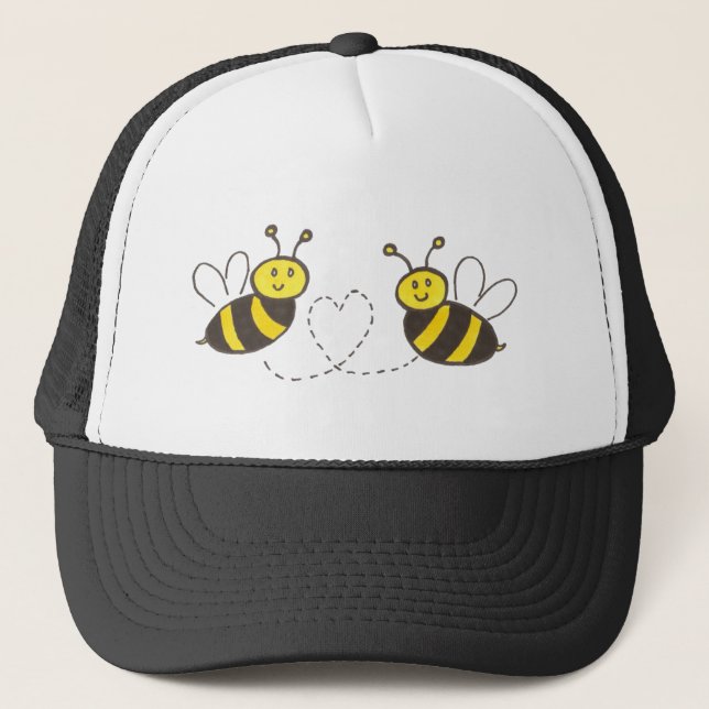 Honigbienen mit Herz Truckerkappe (Vorderseite)