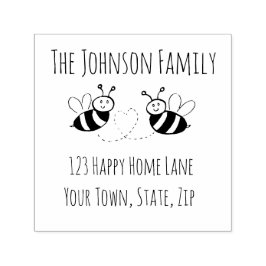 Honigbienen mit Herzklopfadresse Briefmarke Permastempel