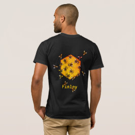 Honigbienen mit orangegelbem Hexagon zeichnend Kun T-Shirt