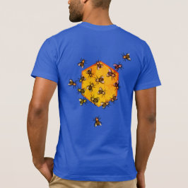Honigbienen mit orangegelbem Hexagon zeichnend Kun T-Shirt