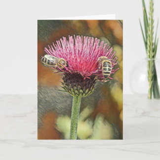 Honigbienen Pastell Kunst Grußkarte Karte