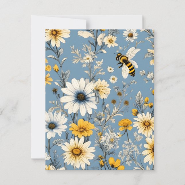 Honigbienen und Blume Feiertagskarte (Vorderseite)