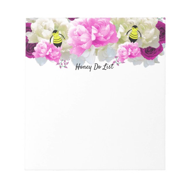 Honigbienen und Blume Honey Do List Notepad Notizblock (Vorderseite)