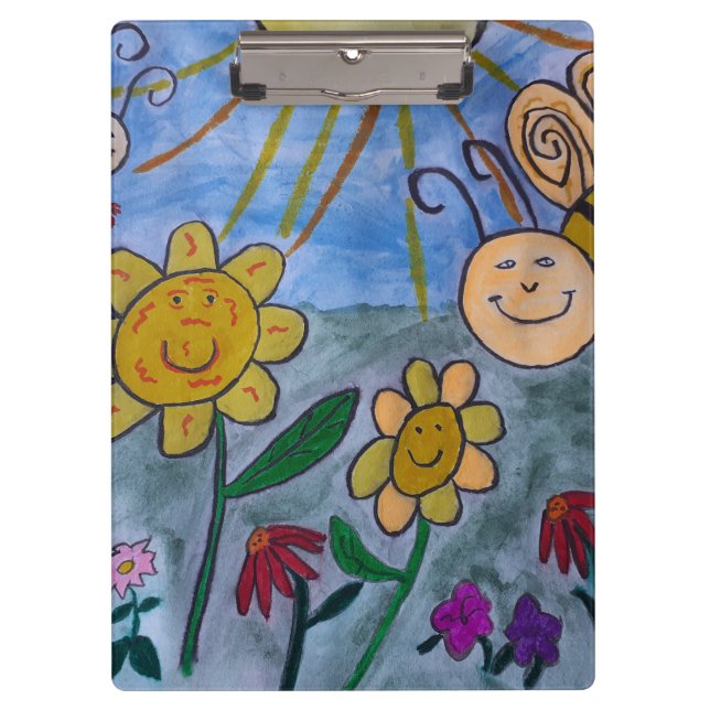 Honigbienen und Blume Klemmbrett (Vorderseite)