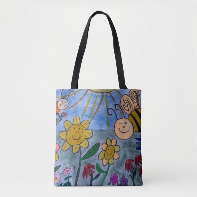 Honigbienen und Blume Tote Bag (Vorderseite)