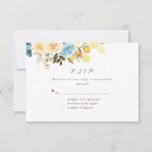 Honigbienen und Blumenkarten RSVP Karte