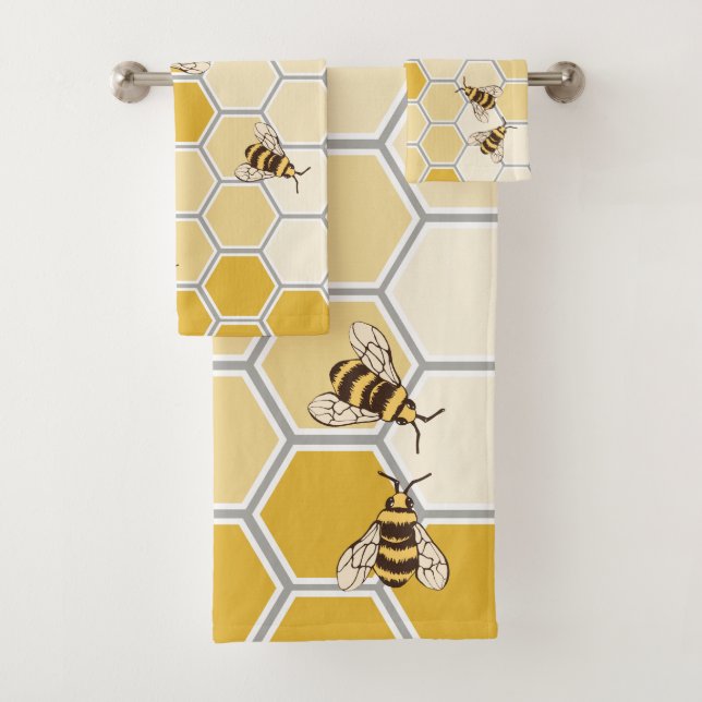 Honigbienen und Honeycomb Badhandtuch Set (Insitu)
