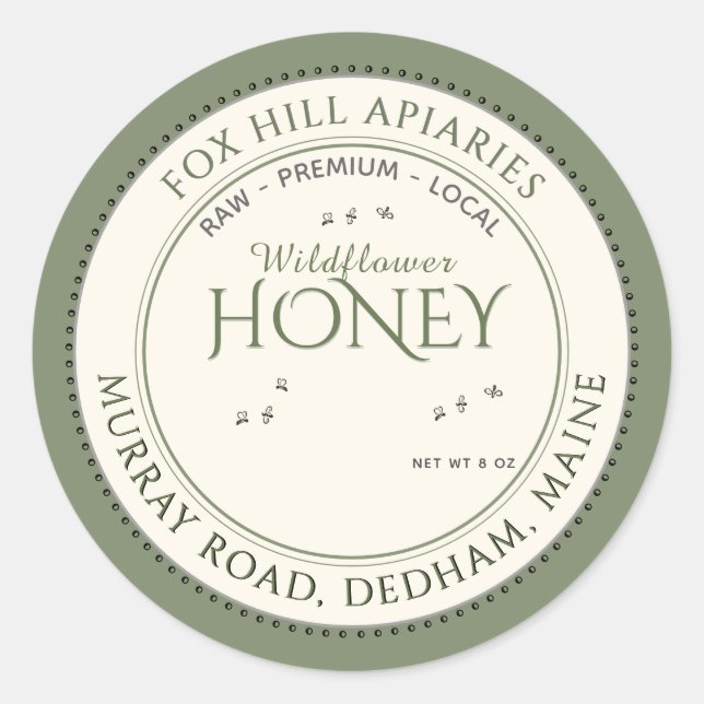 Honigbienen und Honigbienen-Wildblume Runder Aufkleber (Vorderseite)