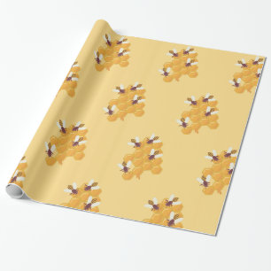 Honigbienen und Honigwabendesign Geschenkpapier