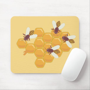 Honigbienen und Honigwabendesign Mousepad