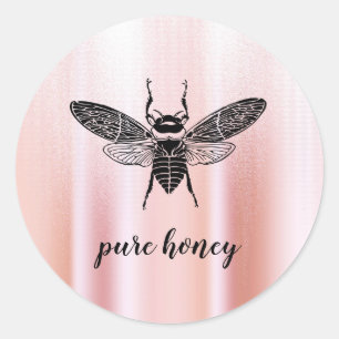 Honigbienen-Verkäufer Imker Vintage Roségold Runder Aufkleber
