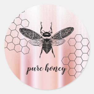 Honigbienen-Verkäufer Imker Vintage Roségold Runder Aufkleber